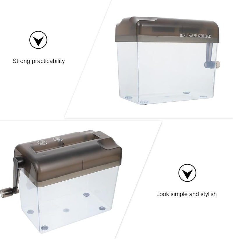 Mini Manual Paper Shredder A6 Desktop Hand Operated Compact Home Office Document Cutting Tool - Image 3